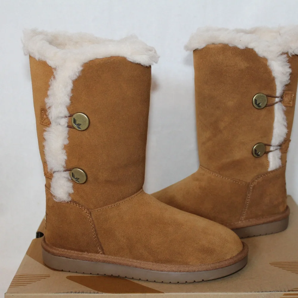 UGG KOOLABURRA SUEDE FUR TALL‎ BOOTS CHESTNUT